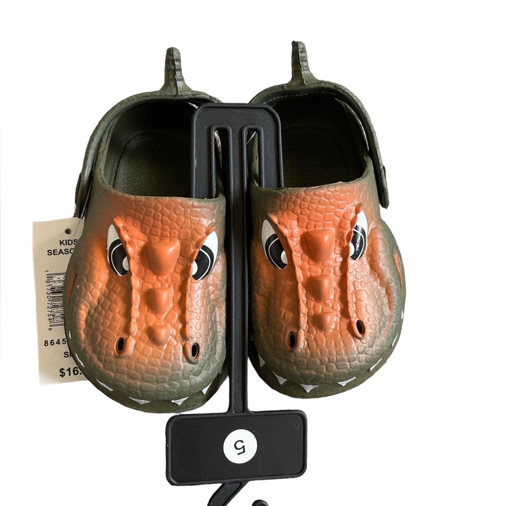 Toddler clog fun dinosaur slipper.